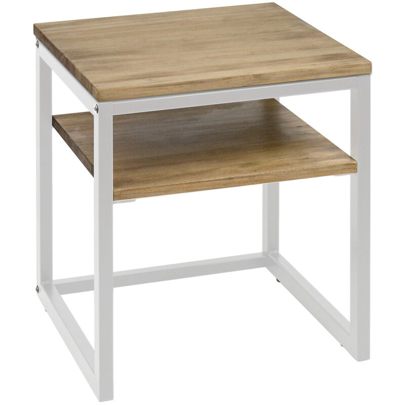 

Mesita de noche ECO Three Industrial Vintage – 40x40x47 cm. Blanco.