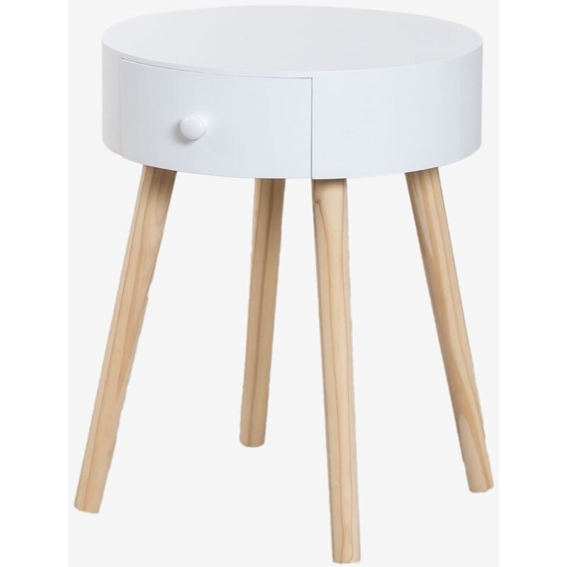 

Mesita de Noche en Madera Lamba Blanco - Sklum