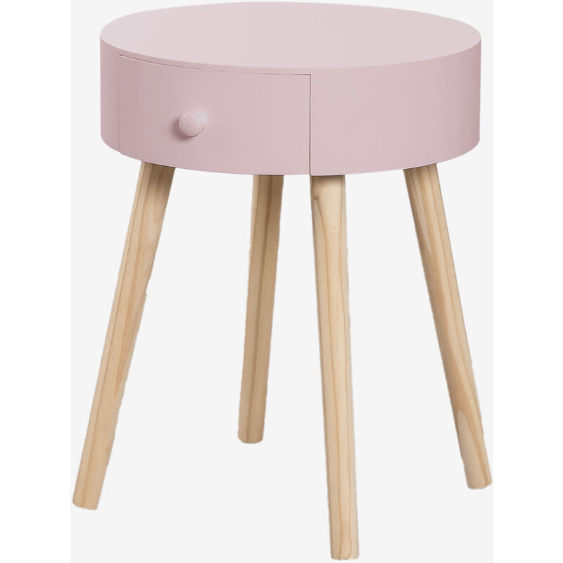 

Mesita de Noche en Madera Lamba Rosa Avellana - Sklum