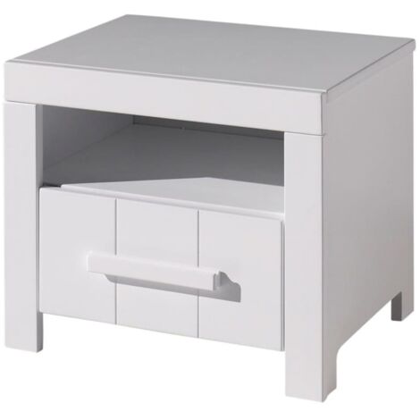 Mesita de noche Erik con cajón madera blanco Vipack