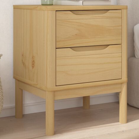 Mesita de noche FLORO madera de pino marrón cera 45x39x57 cm vidaXL