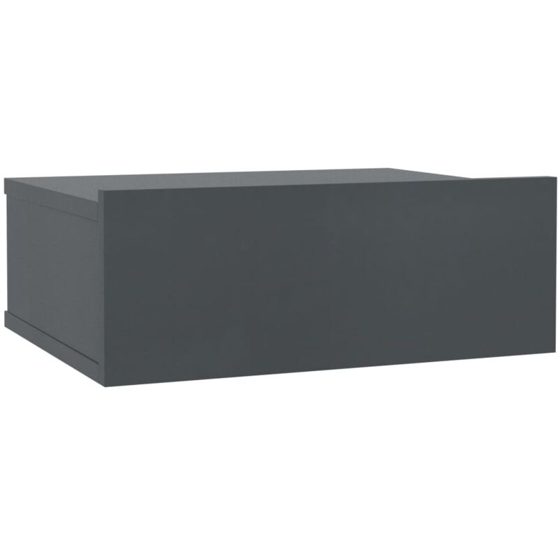 

vidaXL Mesita de Noche Flotante Aglomerado 40x30x15cm Gris - Gris