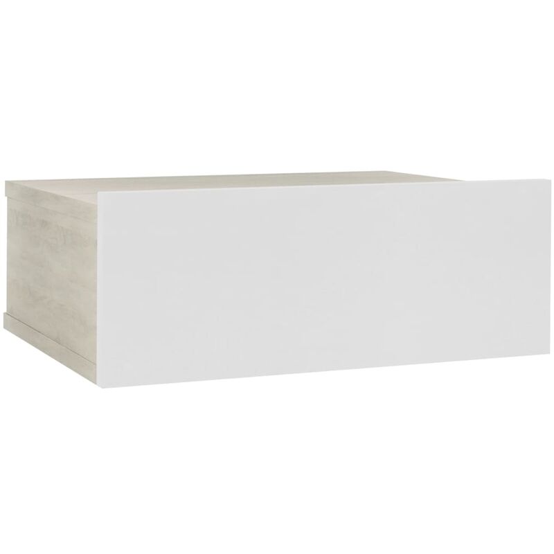 

vidaXL Mesita de Noche Flotante Aglomerado 40x30x15cm Roble Sonoma Blanco - Multicolor