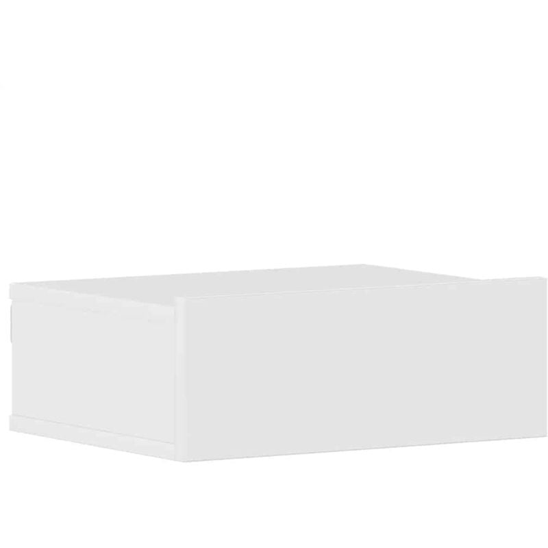 

vidaXL Mesita de Noche Flotante Aglomerado 40x30x15cm Blanco Brillante - Blanco