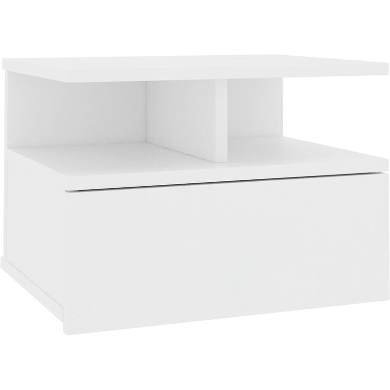 

vidaXL Mesita de Noche Flotante Aglomerado 40x31x27 cm Blanco - Blanco