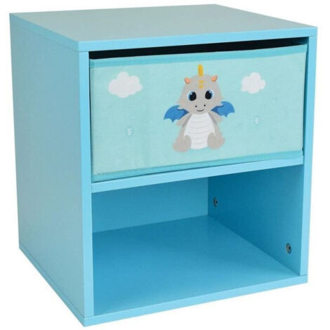 Mesita de Noche Fun House LEON THE DRAGON 36 x 33 x 30 cm Azul