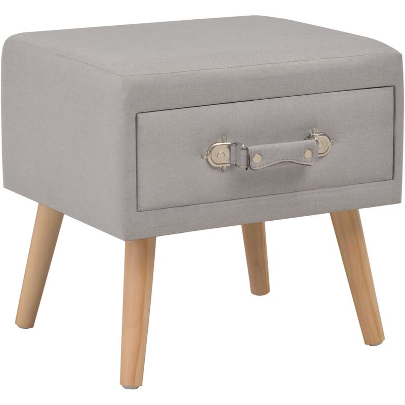 

vidaXL Mesita de Noche 40x35x40 cm Tela Gris - Gris