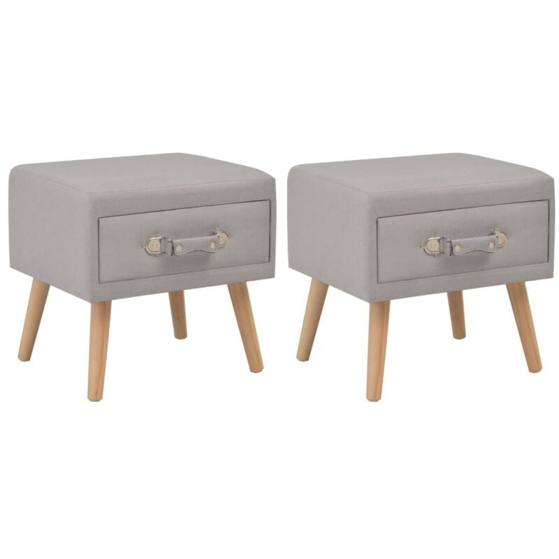

vidaXL Mesita de Noche 40x35x40 cm Tela Gris 2 Unidades - Gris