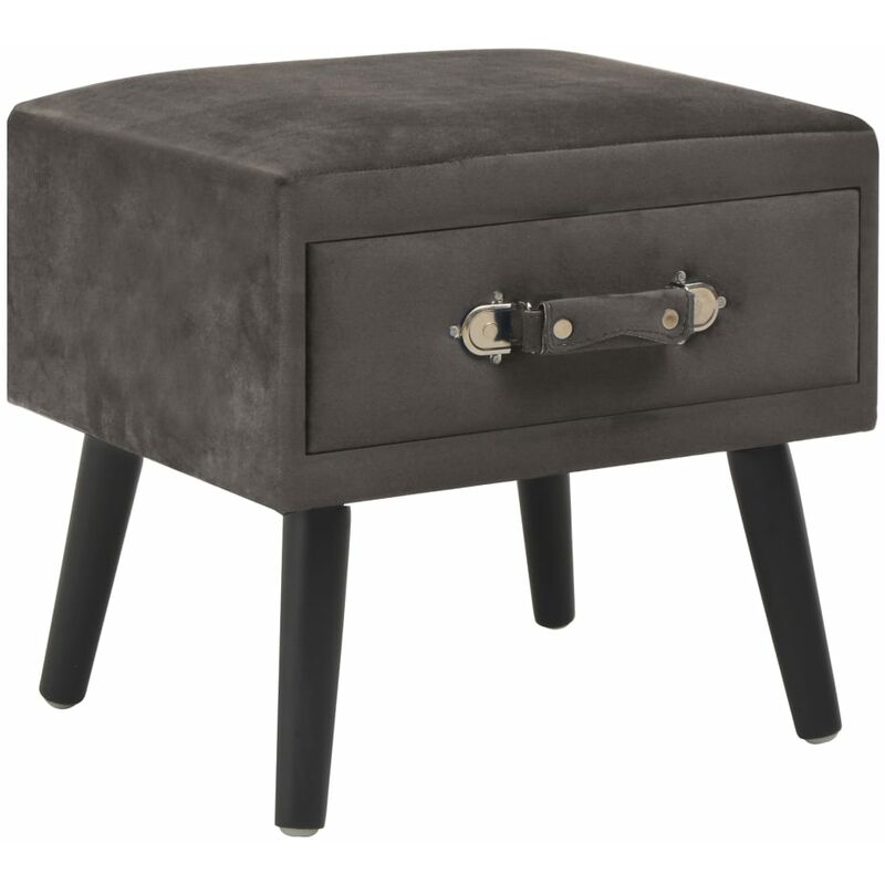 

Mesita de noche gris 40x35x40 cm terciopelo - Gris