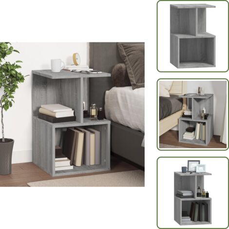 Mesita de noche gris - vidaXL Mesita de noche madera contrachapada gris Sonoma 35x35x55 cm - Mesita de noche Sonoma