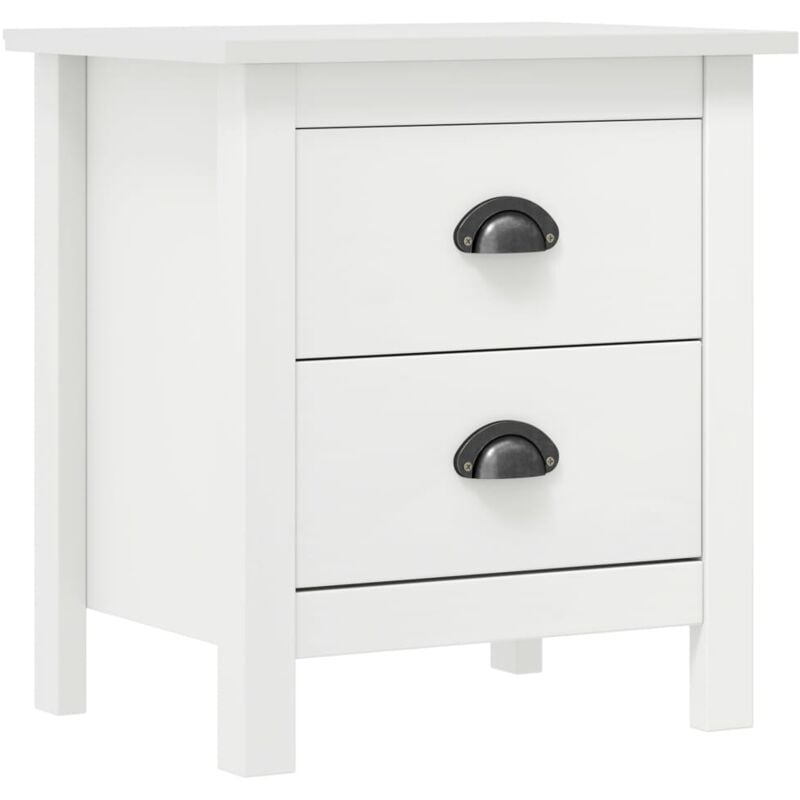 

vidaXL Madera Maciza de Pino Mesita de Noche 46x35x49,5 cm Blanco - Blanco