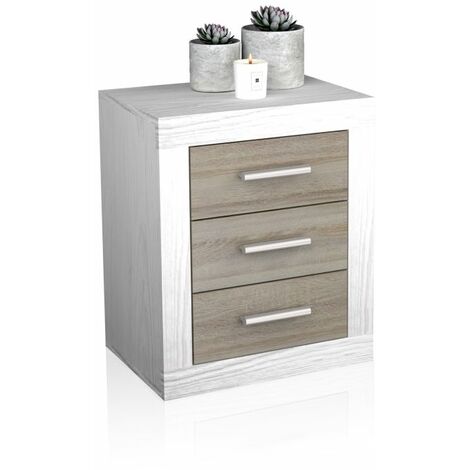 Mesita de noche Kira Andersen Pino - Gris 50cm (ancho) x 61cm (alto)