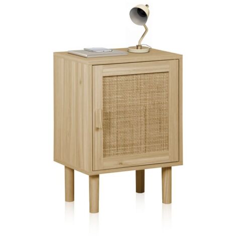 Mesita de noche Made Pino - Rattan (ancho) x 58cm (alto)