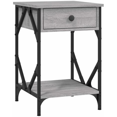 Mesita de noche madera contrachapada gris Sonoma 40x42x60 cm vidaXL