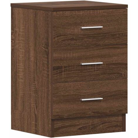 Mesita de noche madera contrachapada marrón roble 38x35x56 cm vidaXL