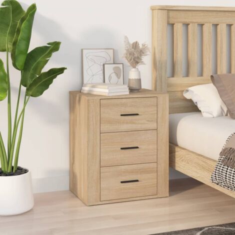 Mesita de noche madera contrachapada roble  50x36x60 cm