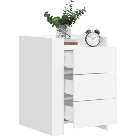 Mesita de noche madera de ingeniería blanco 45x50x65 cm vidaXL
