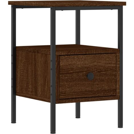 Mesita de noche madera de ingeniería marrón roble 34x36x50 cm vidaXL