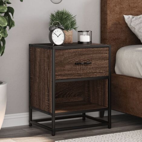 Mesita de noche madera de ingeniería marrón roble 40x31x50 cm vidaXL