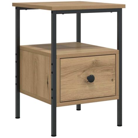 Mesita de noche madera de ingeniería roble artisan 34x36x50 cm vidaXL