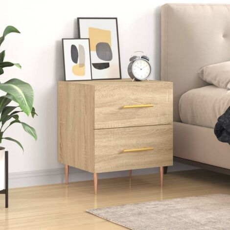 Mesita de noche madera de ingeniería roble Sonoma 40x35x47,5 cm vidaXL