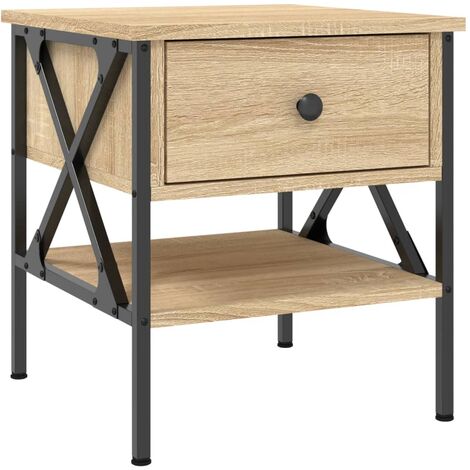 Mesita de noche madera de ingeniería roble Sonoma 40x42x45 cm vidaXL