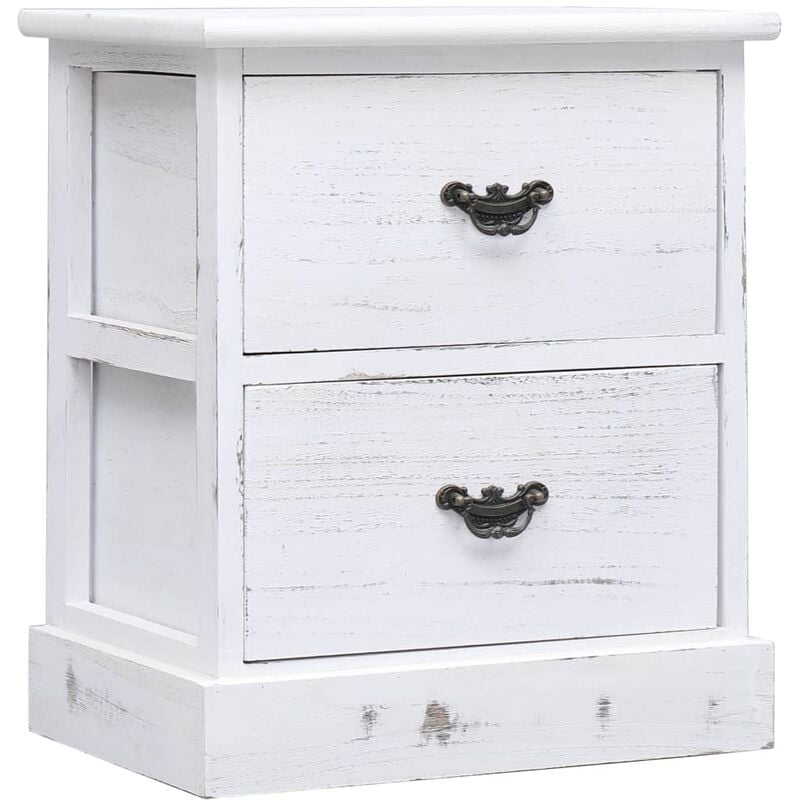 

Mesita de noche madera de Paulownia blanco 38x28x45 cm