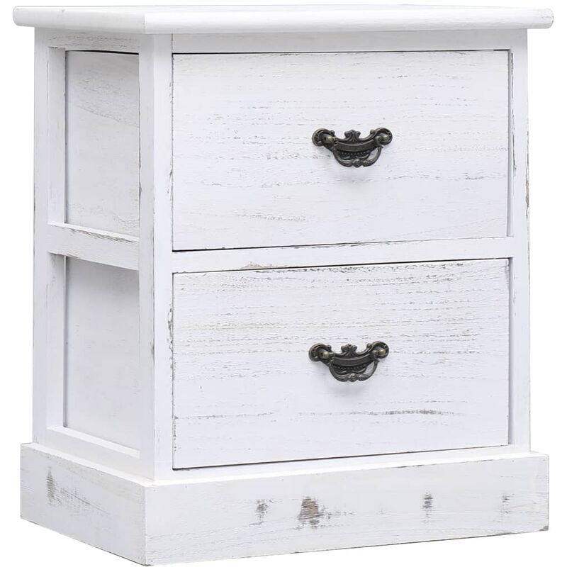 

Mesita de noche madera de Paulownia blanco 38x28x45 cm