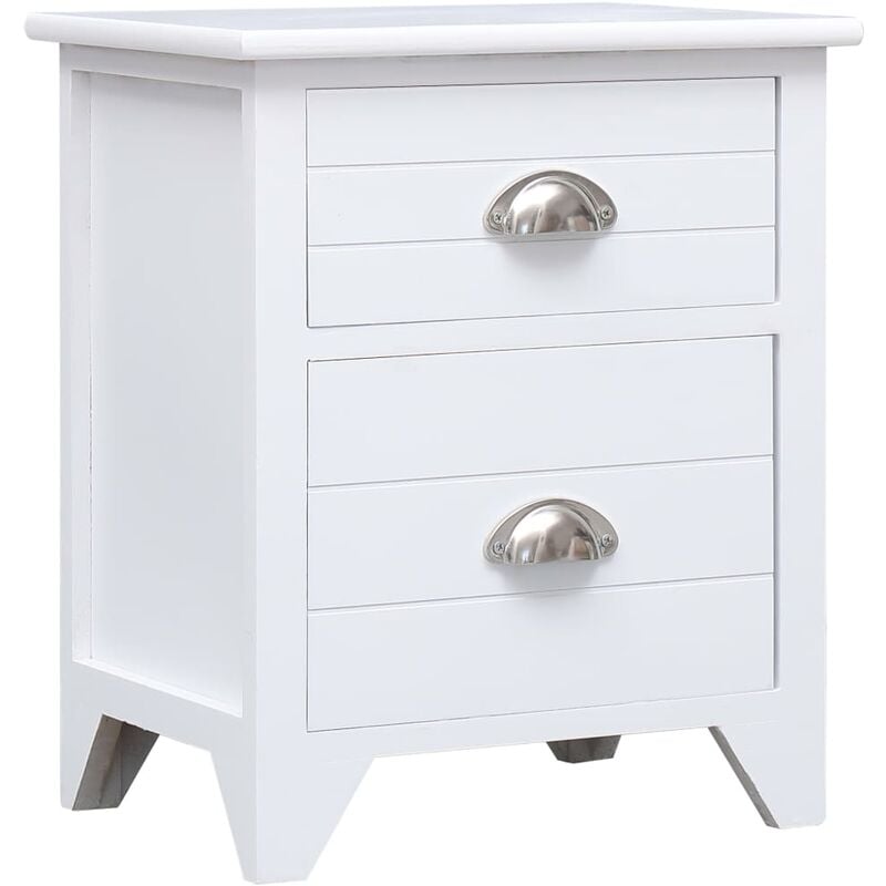 

Mesita de noche madera de Paulownia blanco 38x28x45 cm - Blanco