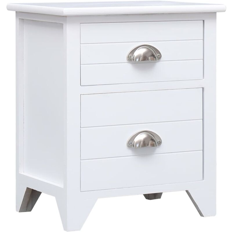 

vidaXL Mesita de noche madera de Paulownia blanco 38x28x45 cm - Blanco