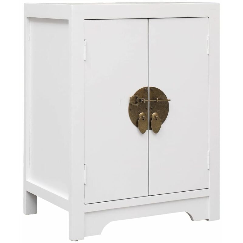 

Mesita de noche madera de Paulownia blanco 38x28x52 cm
