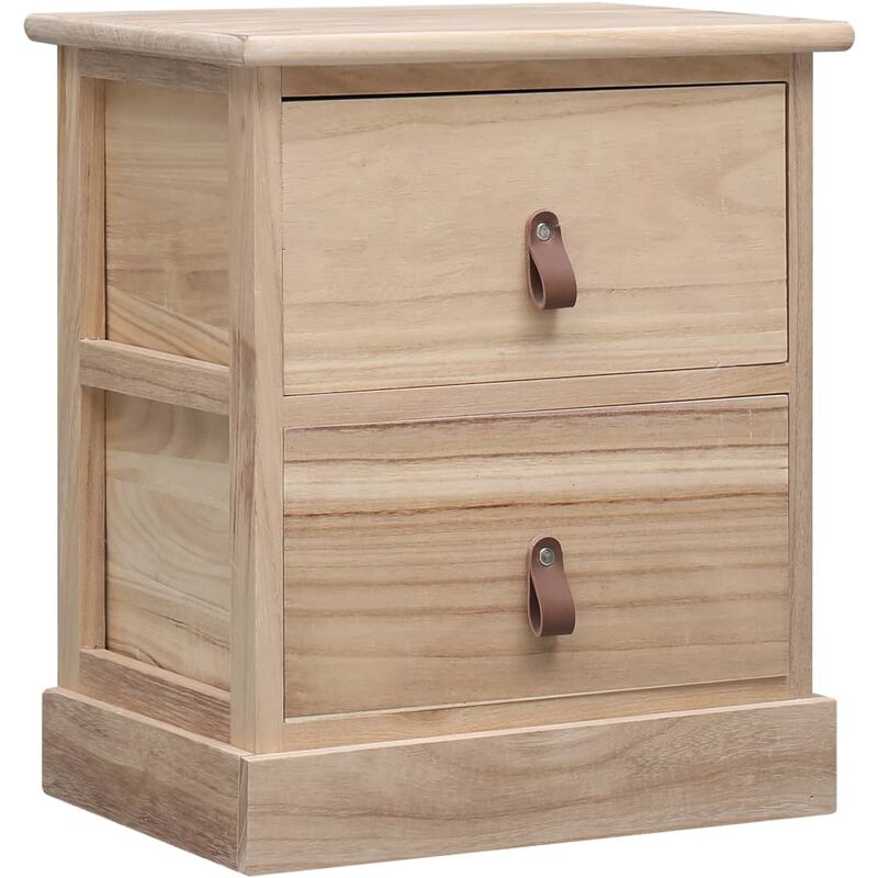 

vidaXL Mesita de Noche Madera de Paulownia 38x28x45 cm Natural - Marrón