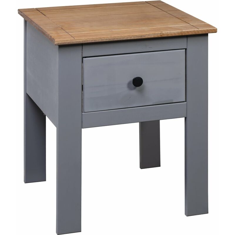 

Mesita de noche madera de pino Panama Range gris 46x40x57 cm