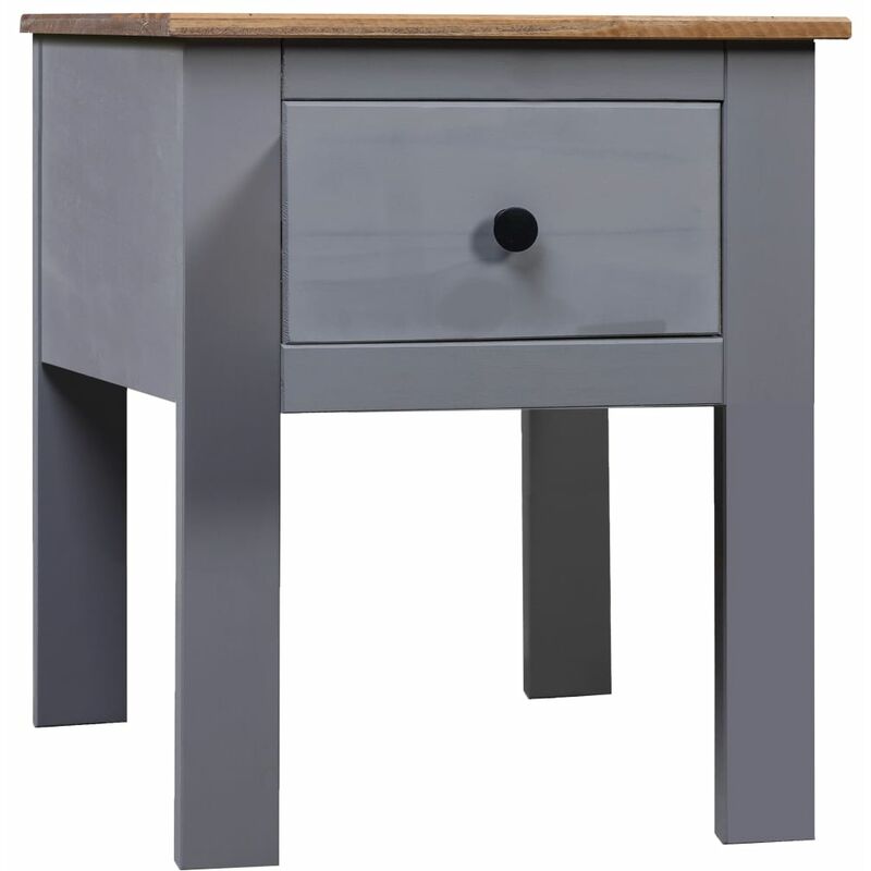 

vidaXL Mesita de Noche Madera de Pino Panama Range 46x40x57 cm Gris - Gris