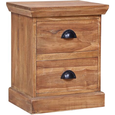 Mesita de noche madera de teca maciza 40x30x50 cm vidaXL - Marrón
