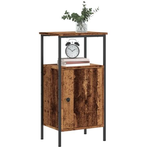 Mesita de noche madera ingeniería madera envejecida 41x31x80 cm vidaXL
