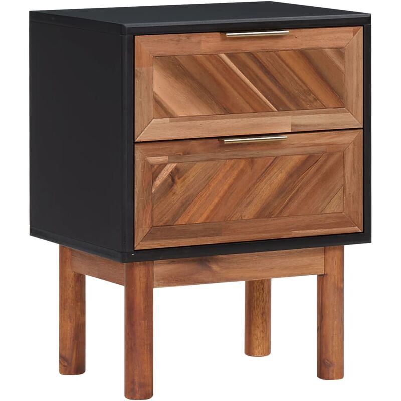 

Mesita de noche madera maciza acacia y MDF 40x30x53 cm - Marrón