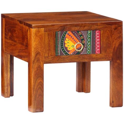 Mesita de noche madera maciza de acacia 40x40x36 cm