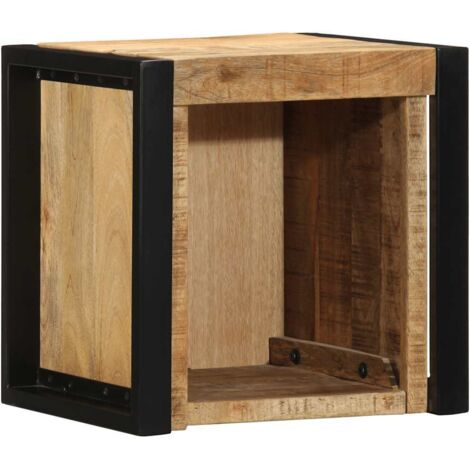 Mesita de noche madera maciza de mango 40x35x40 cm