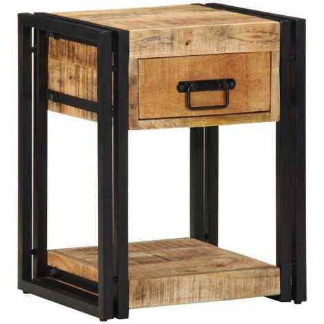 Mesita de noche madera maciza de mango 40x35x50 cm
