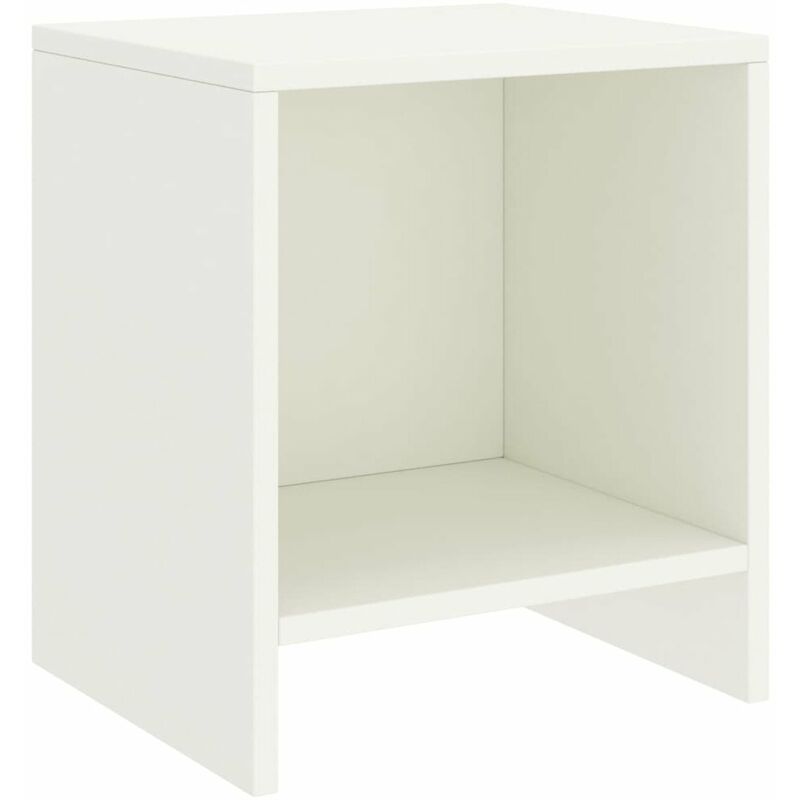 

Mesita de noche madera maciza de mango blanco 35x30x40 cm