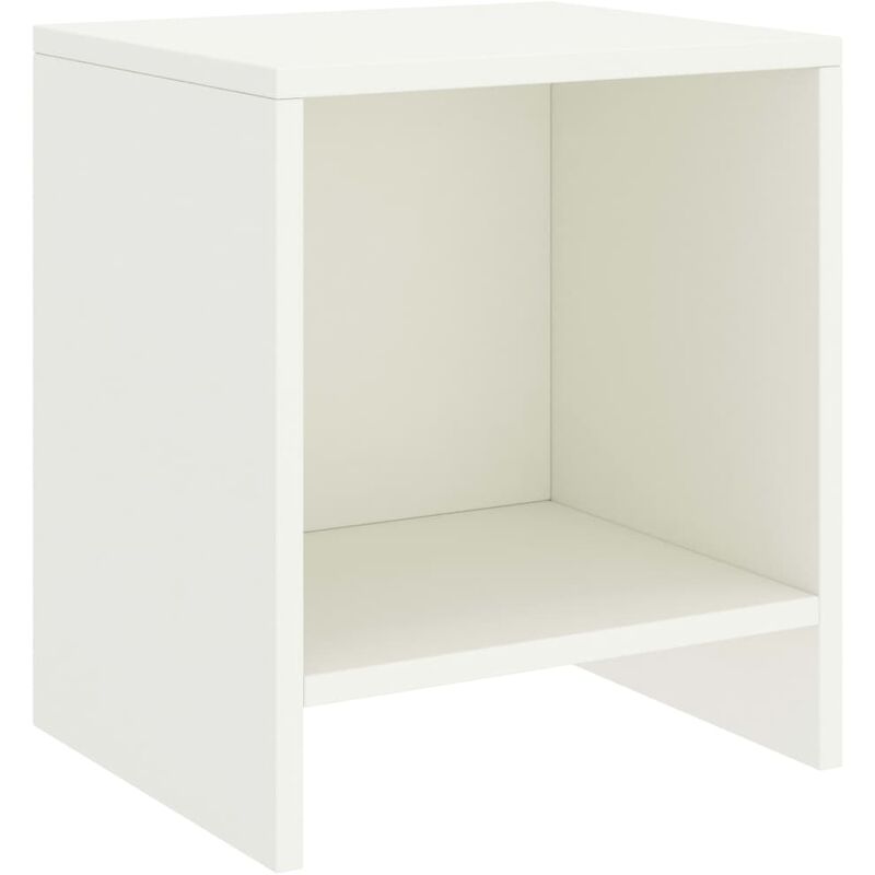 

Mesita de noche madera maciza de mango blanco 35x30x40 cm