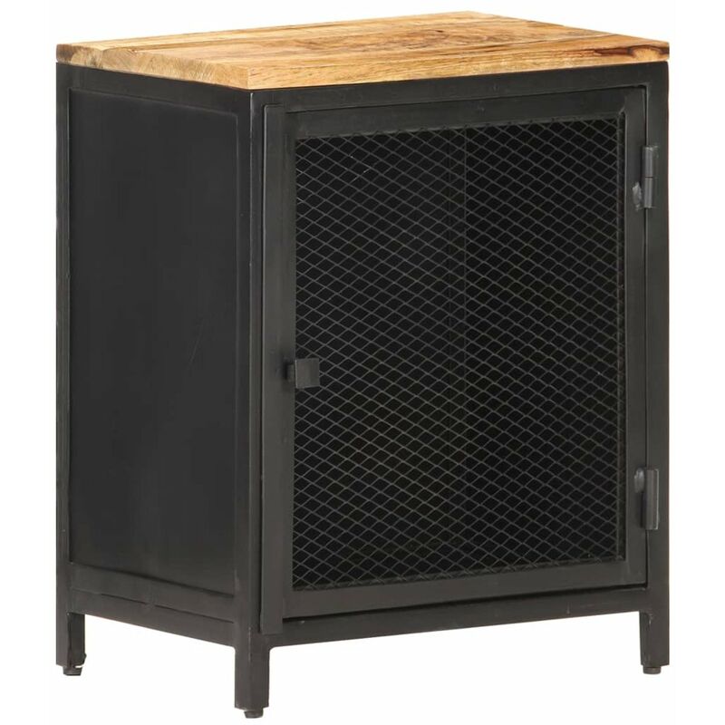 

Mesita de noche madera maciza de mango rugosa 40x30x53 cm