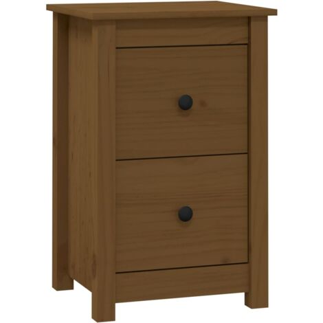 Mesita de noche madera maciza de pino marrón miel 40x35x61,5 cm vidaXL