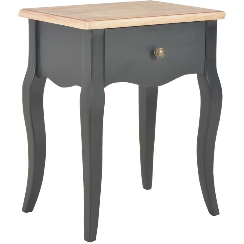 

Mesita de noche madera maciza de pino negro marrón 40x30x50 cm