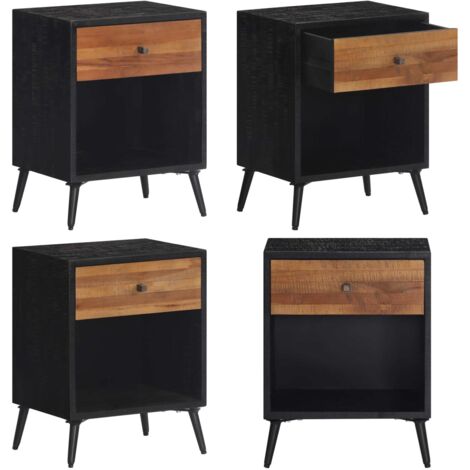 Mesita de noche madera maciza de teca 40x30x50 cm - Madera maciza - Teca