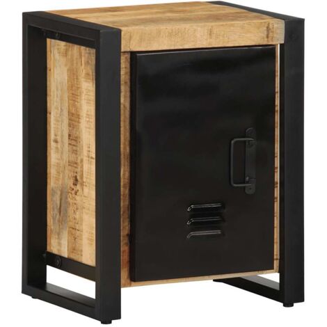 Mesita de noche madera maciza mango 40x30x51 cm