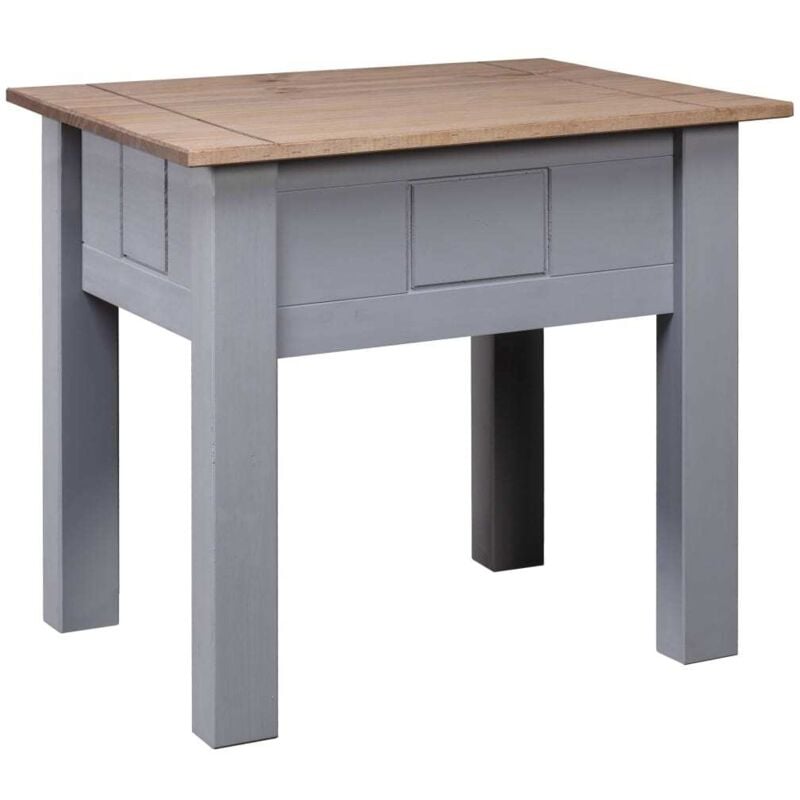 

vidaXL Madera de Pino Mesita de Noche Estilo Panamá 50,5x50,5x52,5cm Gris - Gris