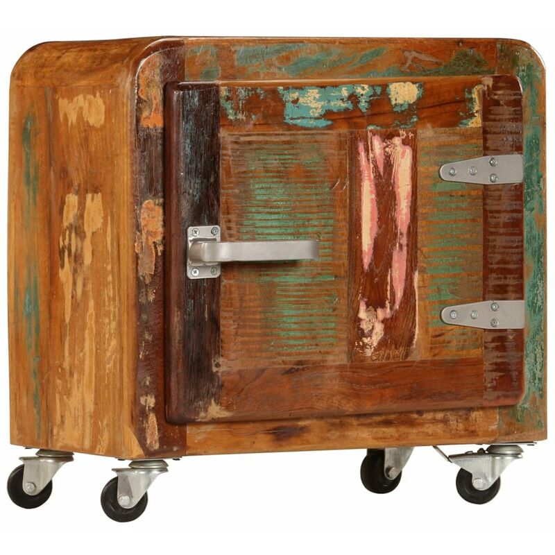 

Mesita de noche madera reciclada maciza 50x30x50 cm