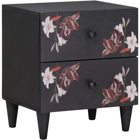 Mesita de Noche Marrón 40 x 33,5 x 46 cm Madera de mango maciza